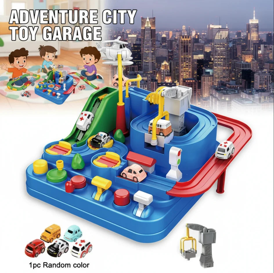 Kids Racing Rail Car Track Toy – Animal & Space Adventure Game Educational Track Toy PLUSH