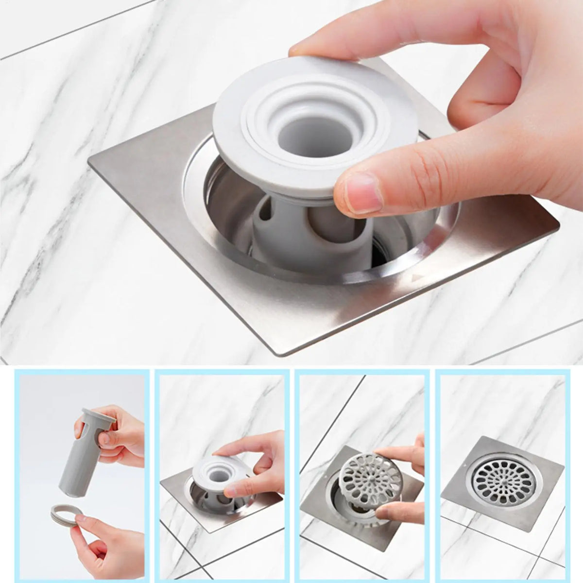 Anti-Odor Shower Floor Drain Plug & Hair Filter – ABS Floor Drain Plug PLUSH