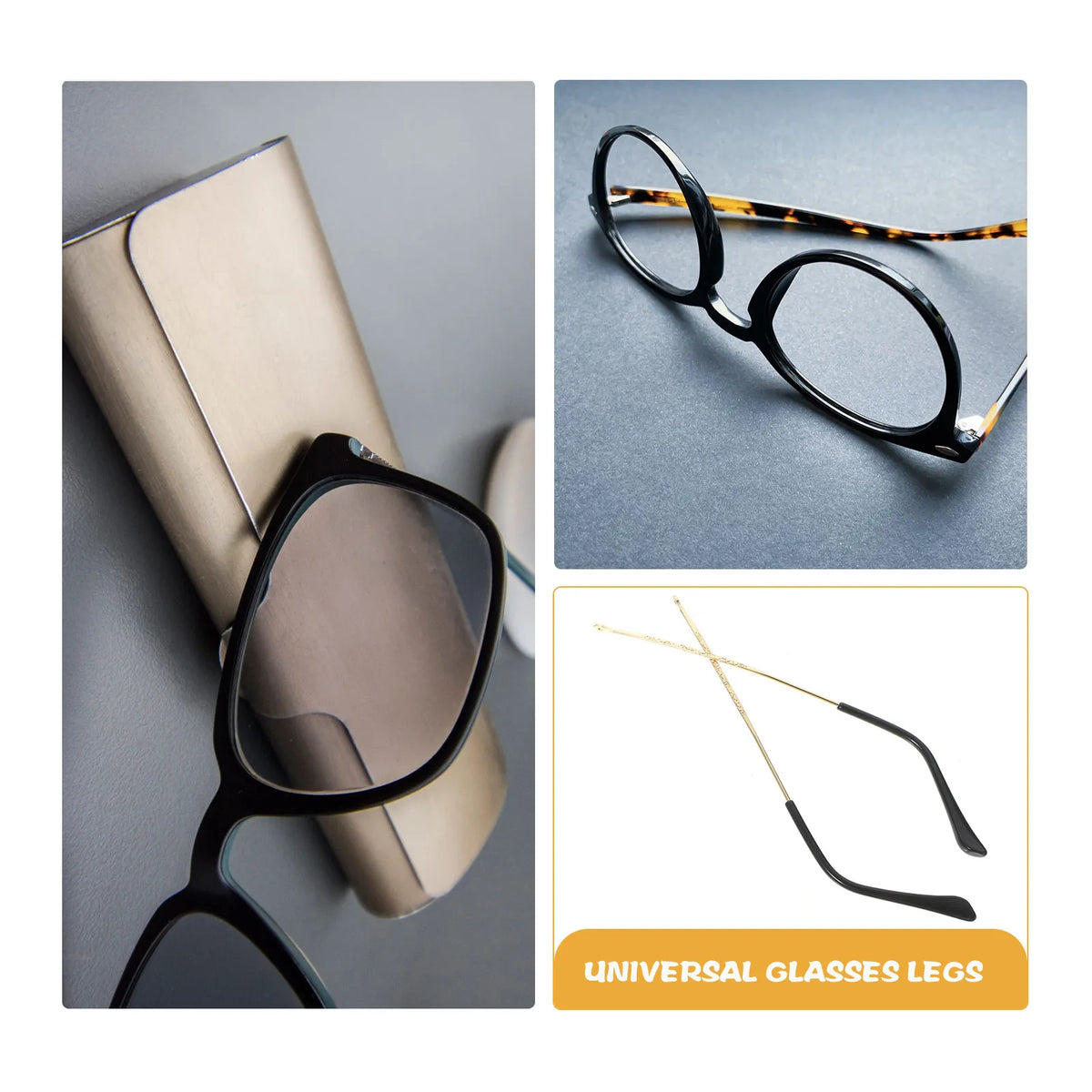 Universal Metal Eyeglasses Temple Arms Replacement – 1 Pair Eyeglasses Temple Arms PLUSH