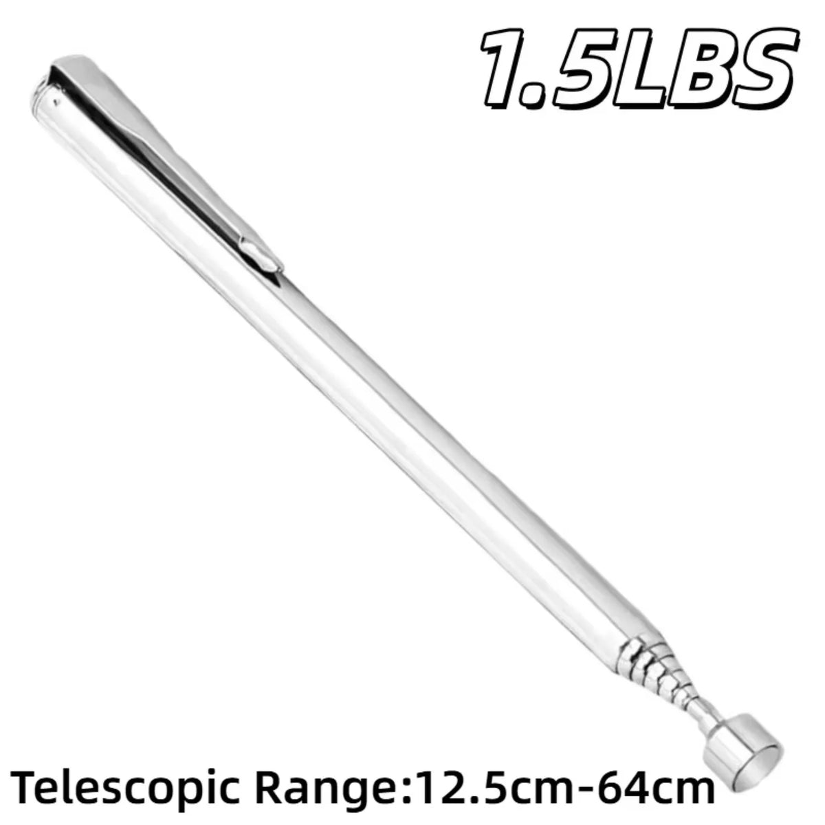 Telescopic Magnetic Pickup Stick & Inspection Mirror Tool Magnetic Pickup Tool PLUSH 1.5LB sliver