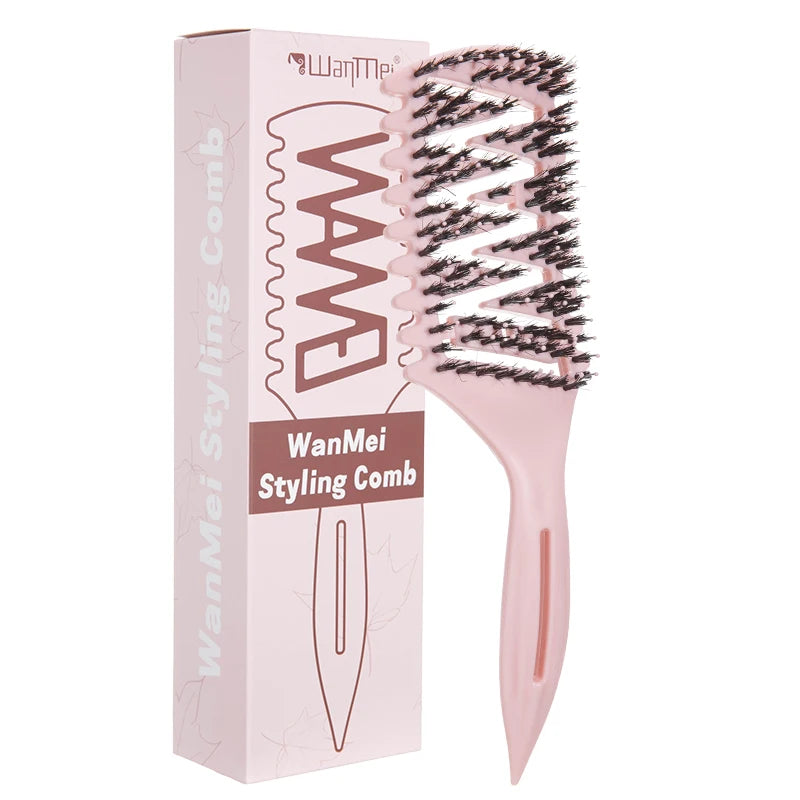 Curl Defining Vented Brush for Curly & Wavy Hair Styling Curl Styling Brush PLUSH Pink boxed