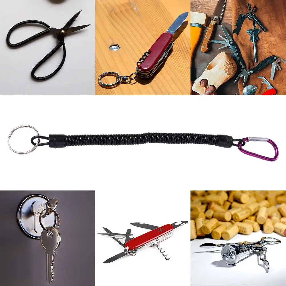 Spring Elastic Wrist Keychain Lanyard – Hiking Fishing EDC Elastic Key Lanyard PLUSH