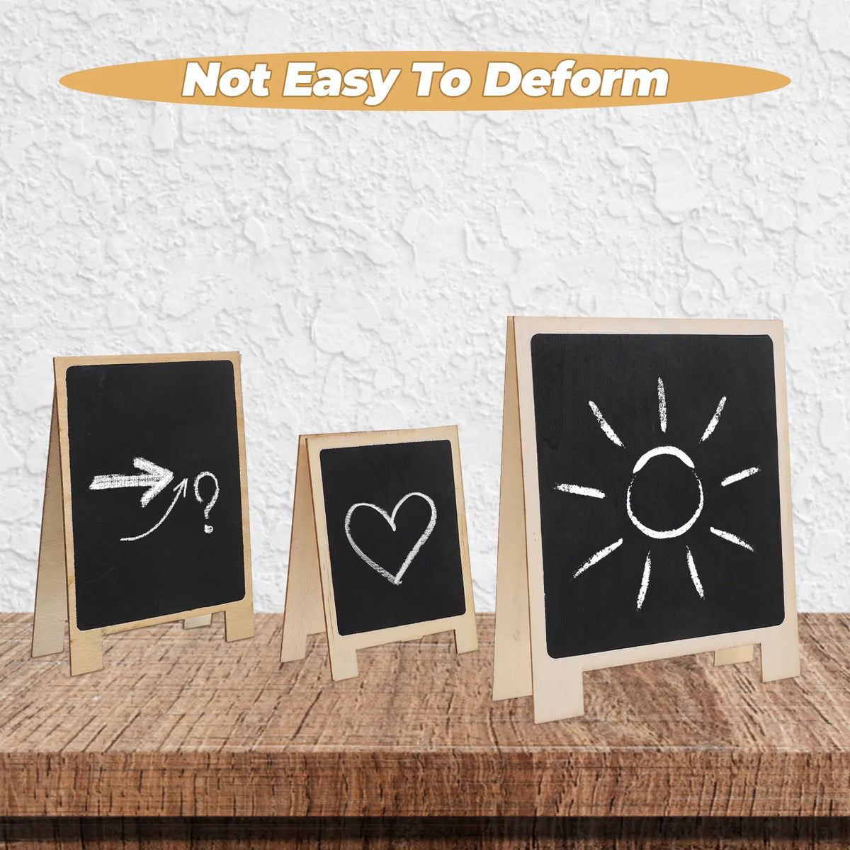 3pcs Mini Chalkboard Signs Tabletop Easel Blackboard Set Chalkboard Sign Set PLUSH