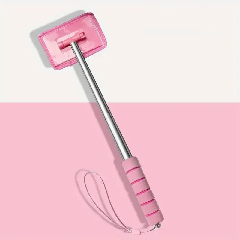 Telescopic Car Windshield Wiper & Window Cleaning Tool Auto Window Cleaner PLUSH pink