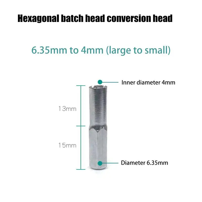 Magnetic 6.35mm to 4mm Hex Bit Adapter for Power Drills Drill Bit Adapter PLUSH 6.35mm to 4mm