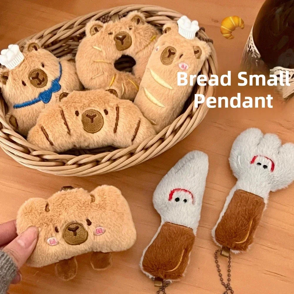 Cute Capybara Bread Plush Keychain – Funny Animal Bag Charm Plush Keychain Charm PLUSH