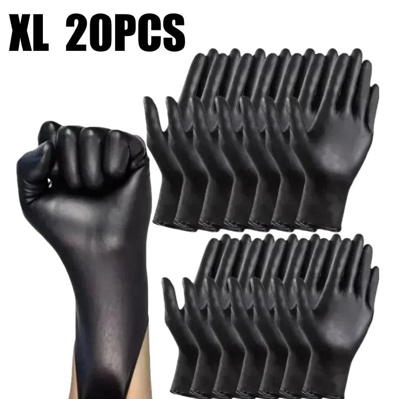 Disposable Black Nitrile Gloves – Latex Free, Thickened, Waterproof Disposable Nitrile Gloves PLUSH 1Bag