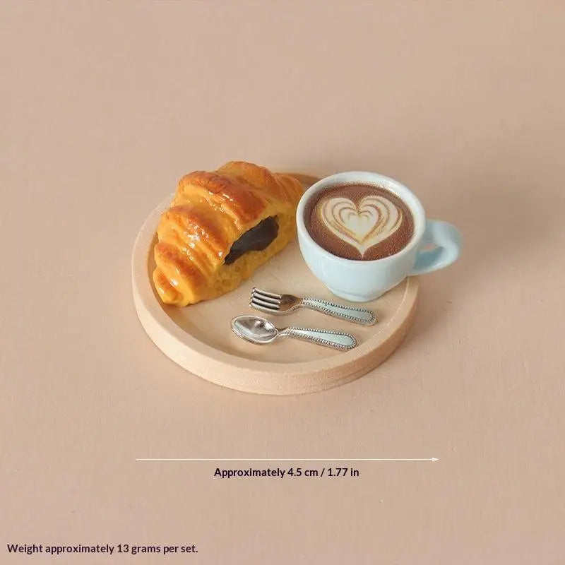Miniature Coffee & Pastry Set – 1:12 Dollhouse Diorama Decor Dollhouse Accessory Set PLUSH A2