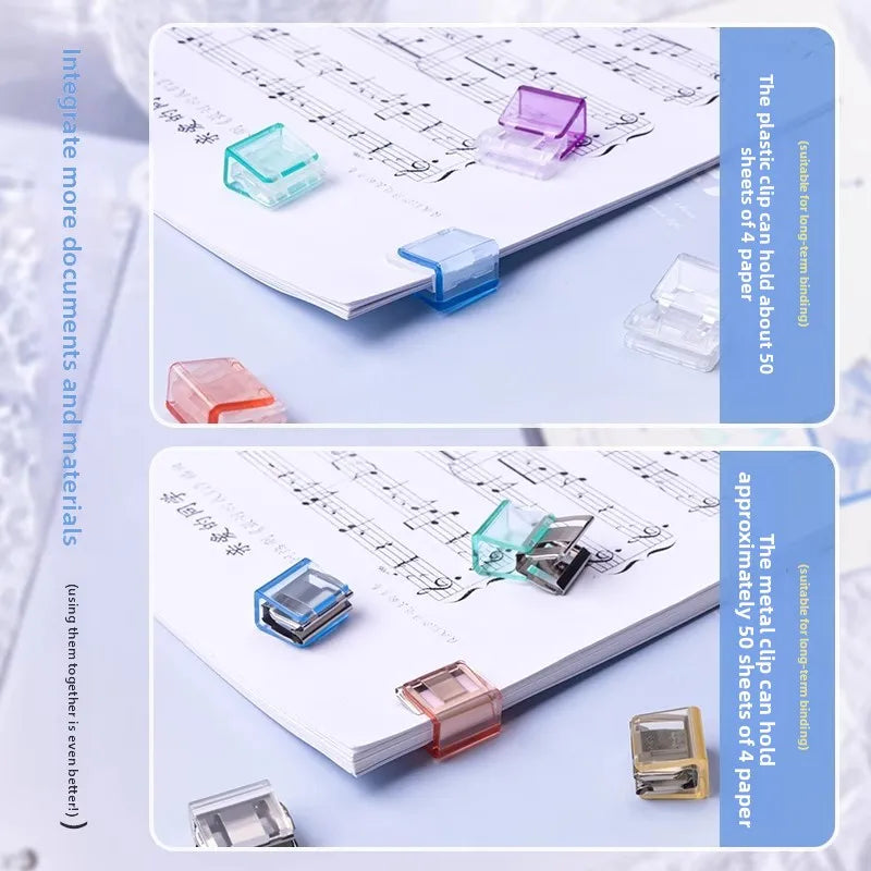 Sliding Push Clips for File & Document Organization – 10-30 Sheets Document Binder Clip PLUSH