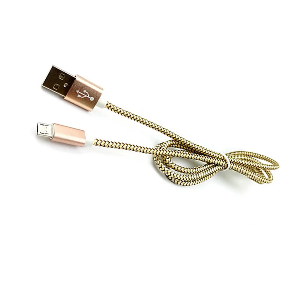 Foxnovo Nylon Braided Micro USB Fast Charging Cable 2.1A USB Charging Cable PLUSH