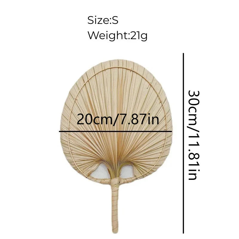Handmade Palm Leaf Woven Fan – Boho Wall Art & Wedding Décor Wall Art Decor Fan PLUSH S