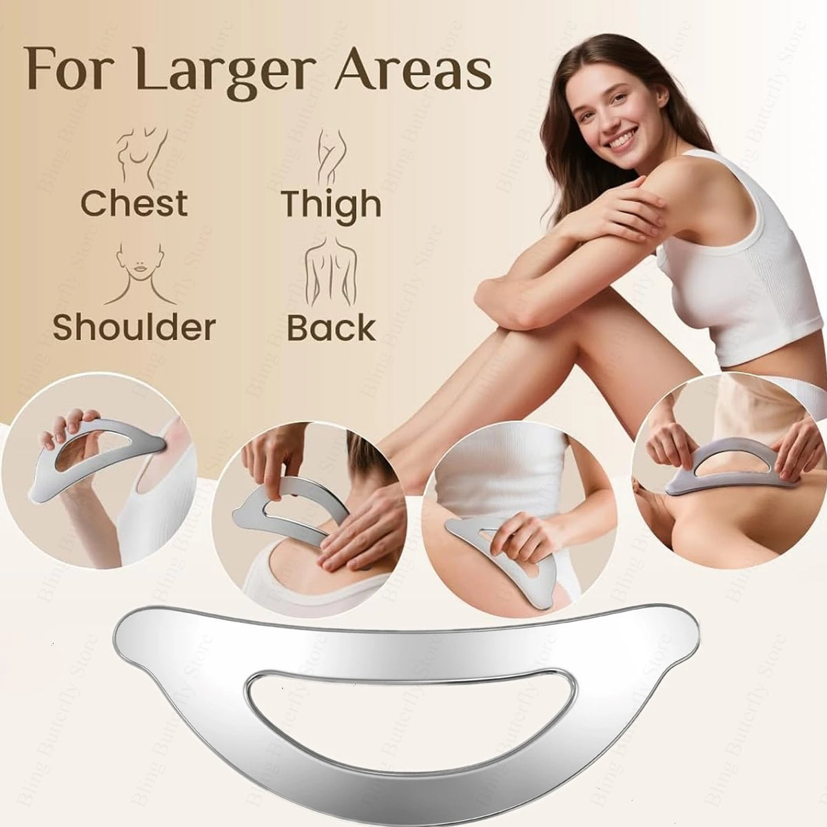 Stainless Steel Gua Sha Body Sculpting Tool Set | DUTRIEUX Gua Sha Massage Tool PLUSH