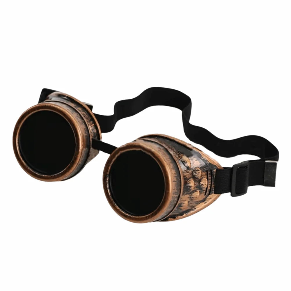 Vintage Steampunk Goggles – Unisex Retro Cosplay Eyewear Steampunk Goggles PLUSH Red Bronze
