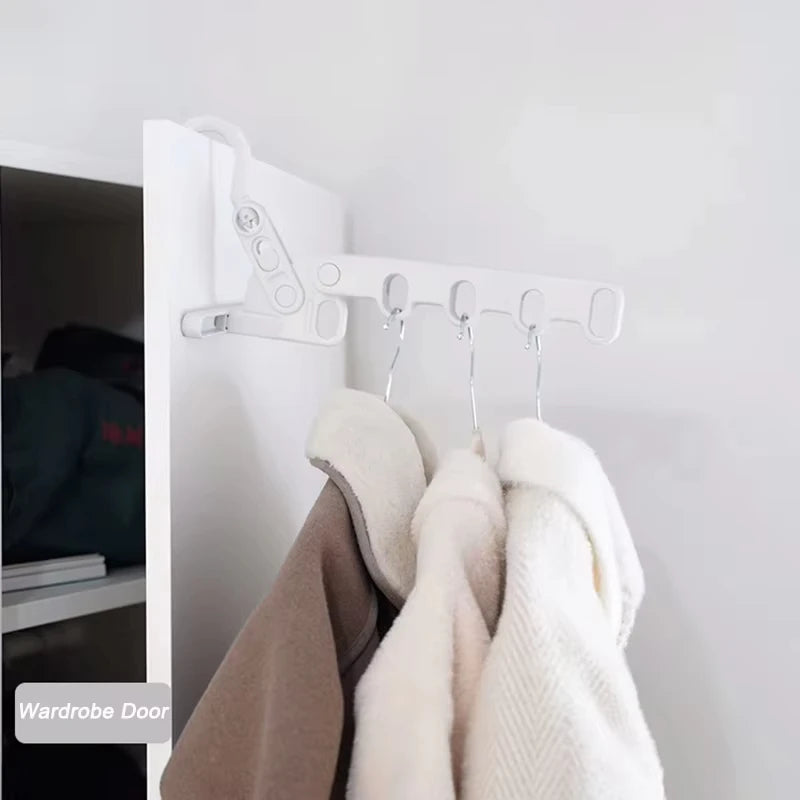 Portable Foldable Travel Hanger | 5-Hole Clothes Drying Rack Foldable Travel Hanger PLUSH