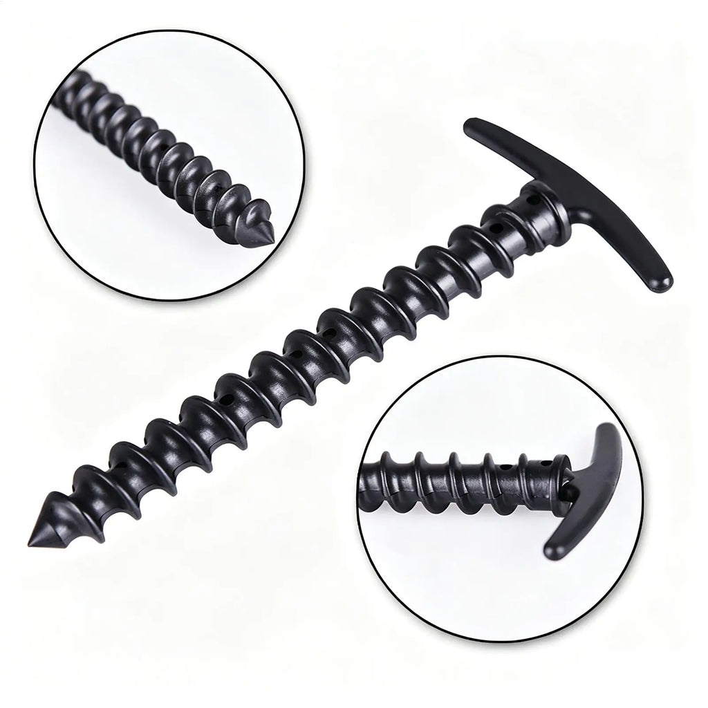 10-Pack Screw-In Tent Stakes – Windproof Camping Ground Pegs Tent Stakes PLUSH