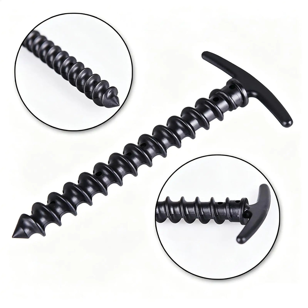 10-Pack Screw-In Tent Stakes – Windproof Camping Ground Pegs Tent Stakes PLUSH