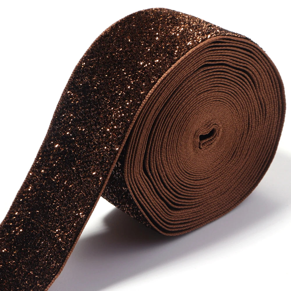 Deep Brown Glitter Velvet Ribbon 5–10 Yds | DIY Craft & Decor Craft Ribbon PLUSH 38mm x 5yards mm