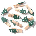 20pcs Christmas Wooden Mini Clips – Xmas Tree Snowflake Reindeer Holiday Wood Clips PLUSH 04