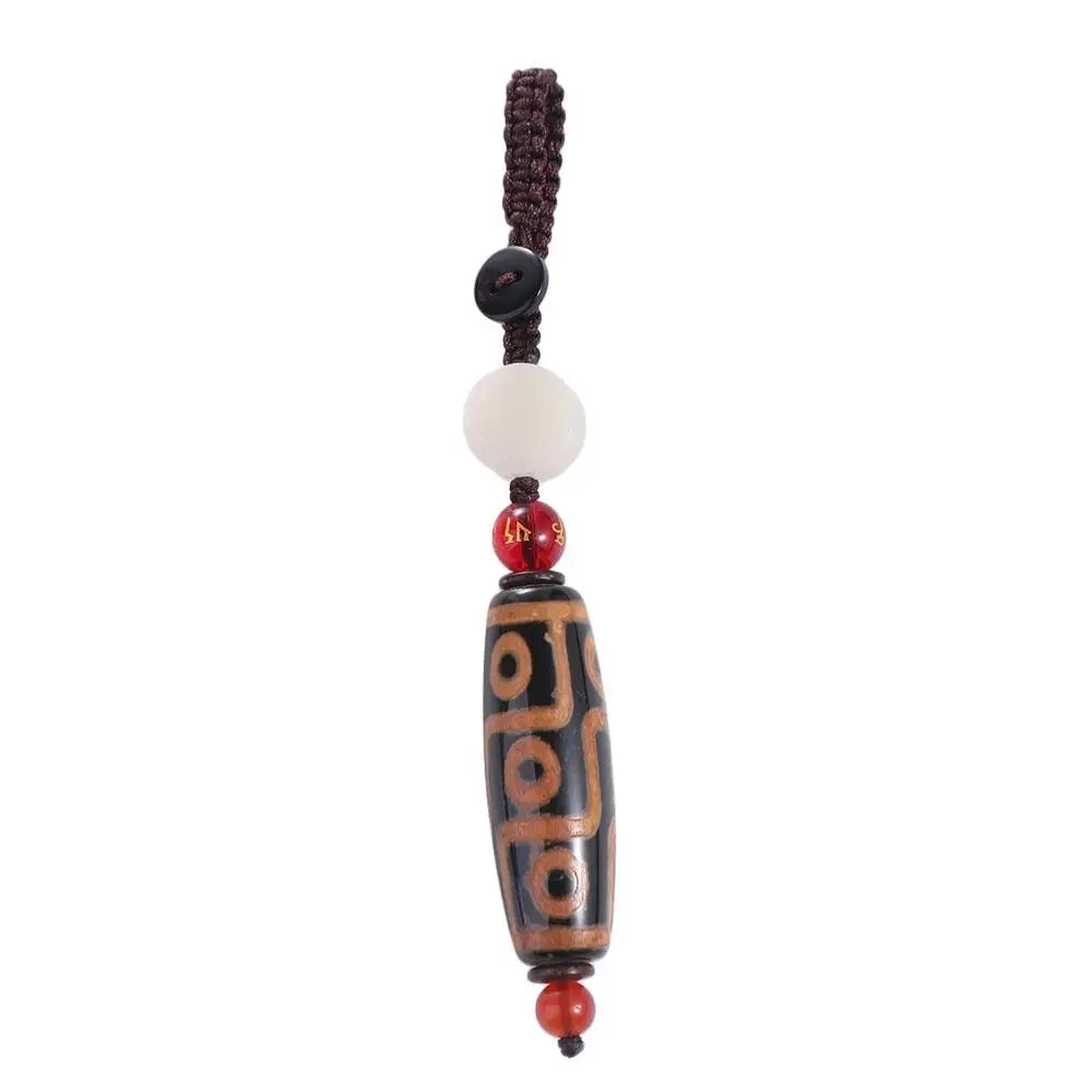 Nine Eye Tibet Dzi Agate Bead Keychain – Eastern Pendant Bead Pendant Keychain PLUSH
