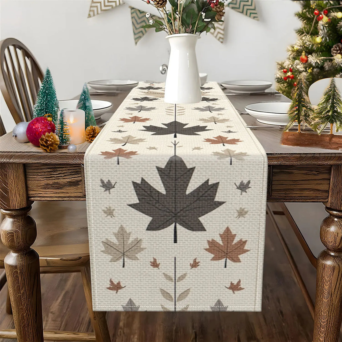 Autumn Maple Leaf Table Runner – Fall & Thanksgiving Décor Table Runner PLUSH