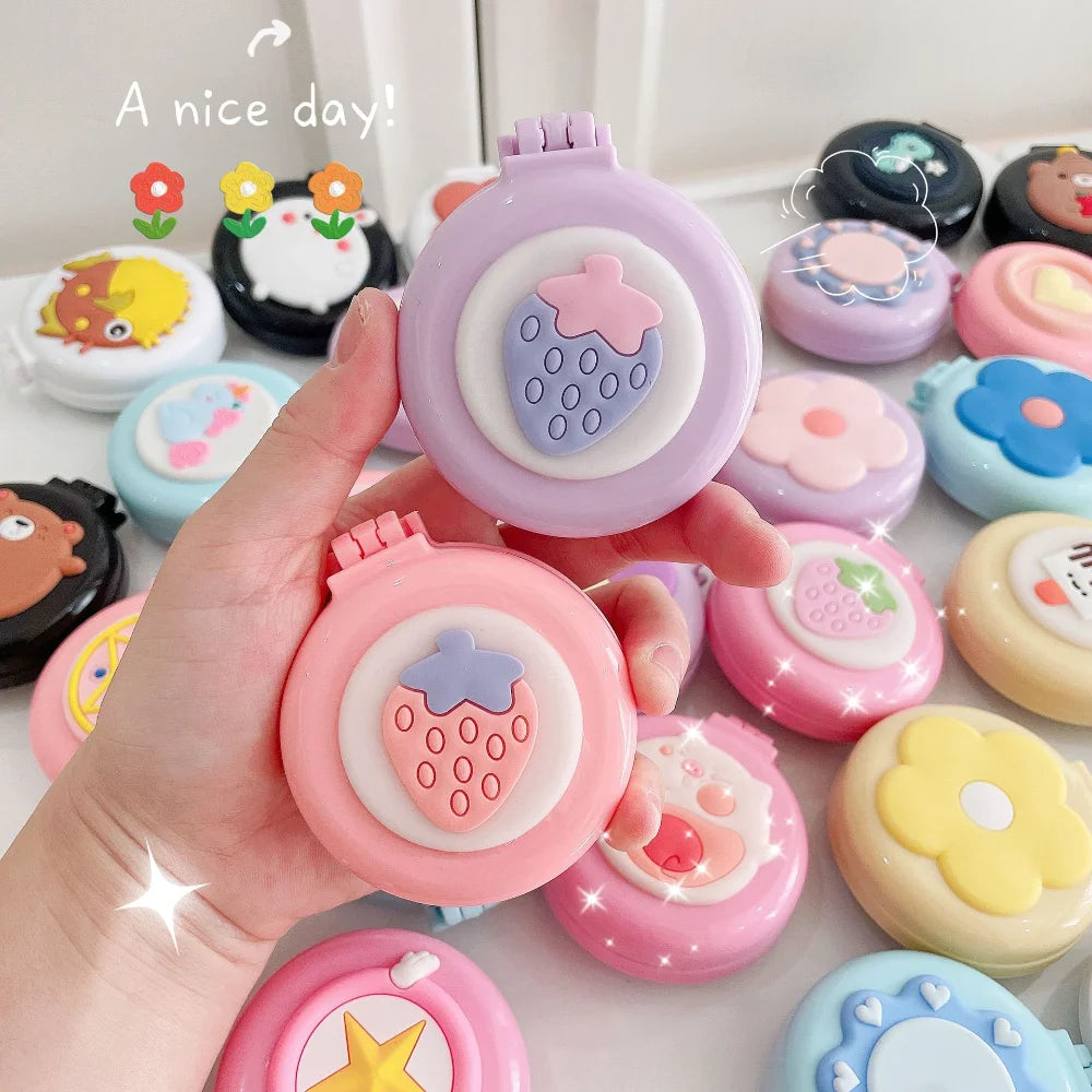 Strawberry Folding Hair Comb with Mirror – Portable Travel Brush Folding Hair Comb PLUSH