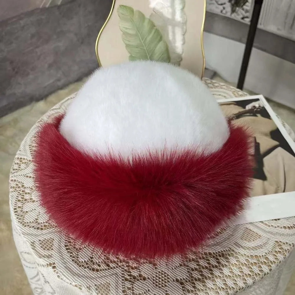 Faux Fur Christmas Bucket Hat – Fleece Lined Fluffy Cap Holiday Bucket Hat PLUSH