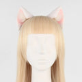 Plush Cat Ears Headband – Gothic Lolita Animal Headwear Cat Ears Headband PLUSH White Pink