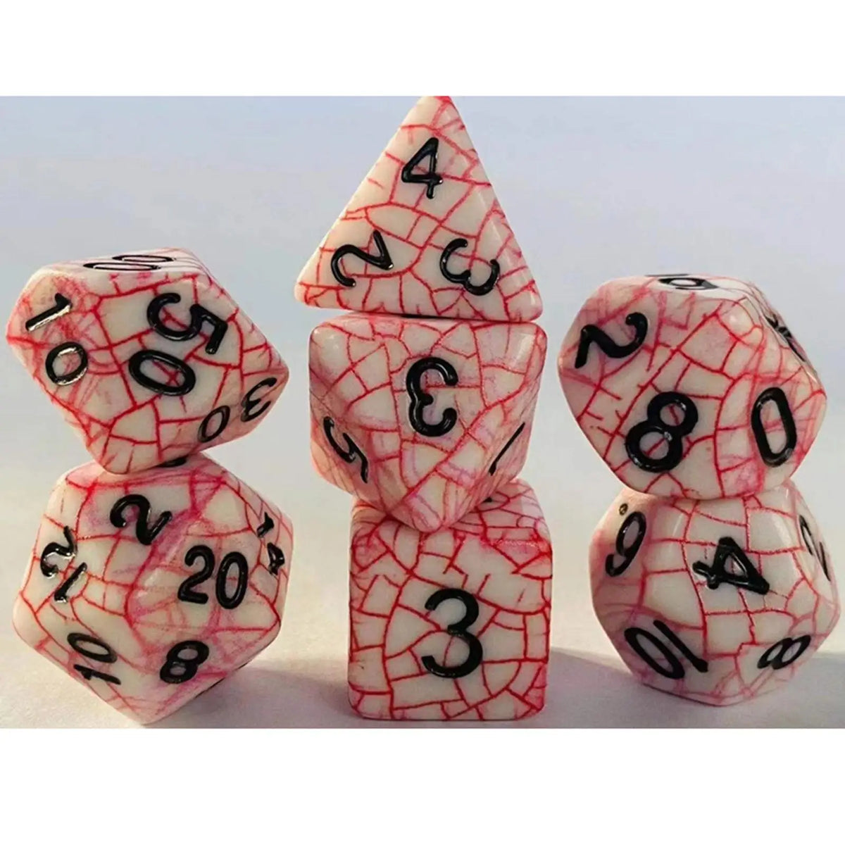 7-Piece Polyhedral Dice Set – D20 D12 D10 D8 D6 D4 Acrylic Polyhedral Dice Set PLUSH