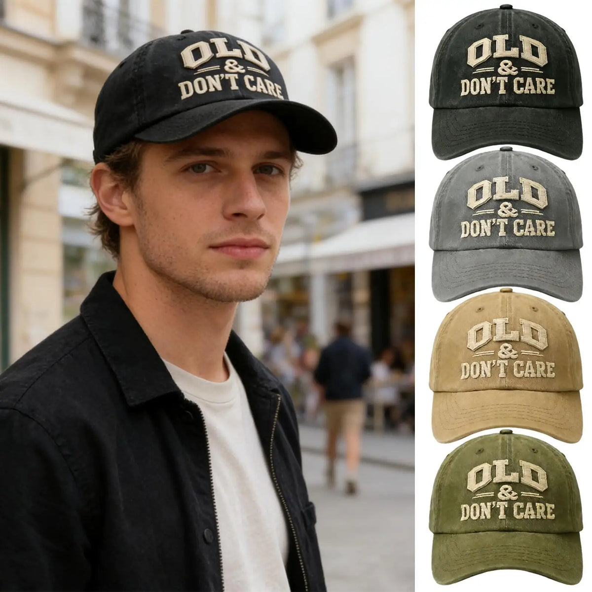 "OLD Don't Care" Embroidered Retro Washed Baseball Cap Baseball Cap PLUSH