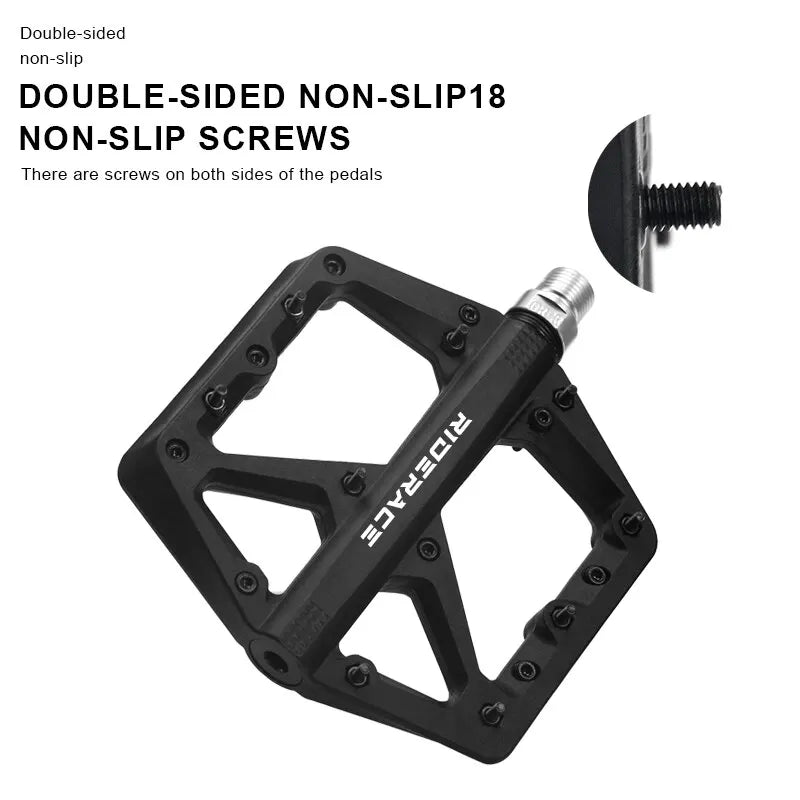 RIDERACE Ultralight Nylon Flat Bike Pedals BMX MTB Road Flat Bike Pedals PLUSH