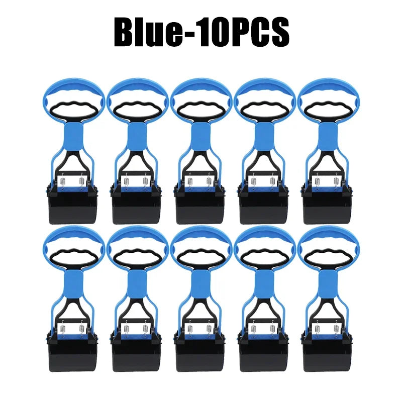 Dog & Cat Pooper Scooper Long Handle Jaw Design 28CM Pet Waste Scooper PLUSH Blue-10PCS