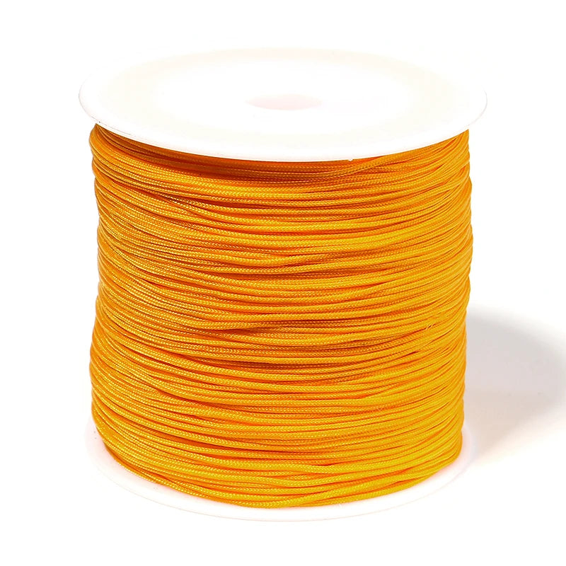 90m Multicolor Nylon Braiding Cord 0.8mm | Chinese Knot Thread Jewelry Braiding Cord PLUSH golden