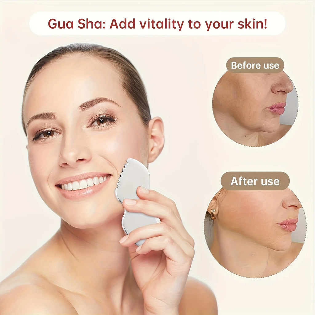 Stainless Steel Gua Sha Board – Facial & Body Massage Tool Gua Sha Massage Tool PLUSH