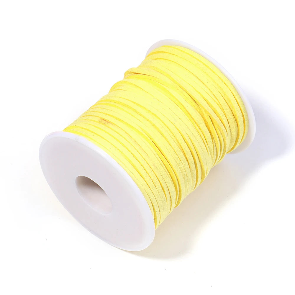 50 Yards 2mm Korean Suede Faux Leather Cord – DIY Jewelry Making Jewelry Craft Cord PLUSH light yellow