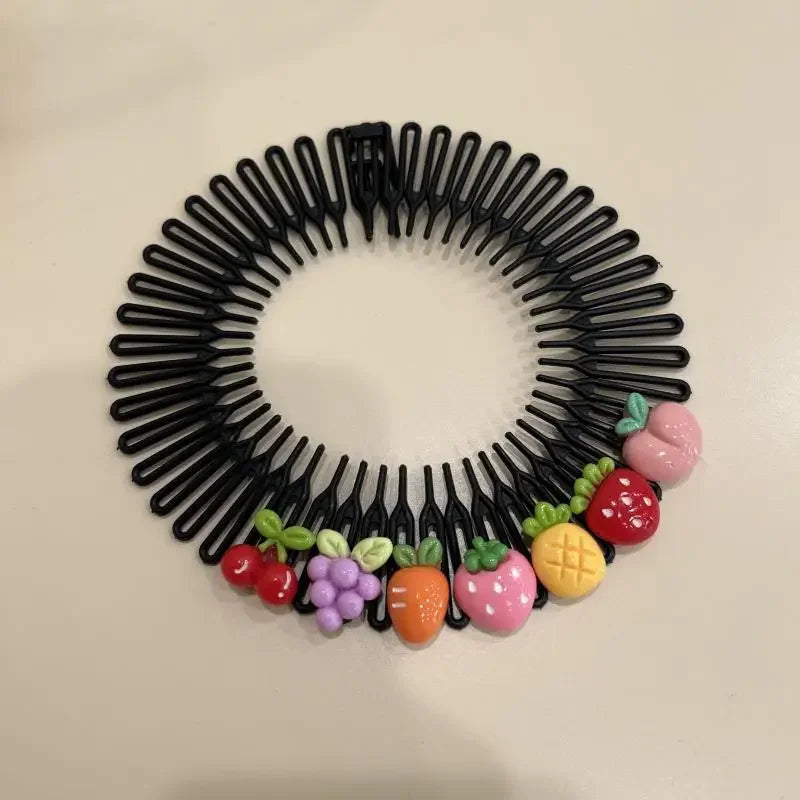 Y2K Star Heart Colorful Hair Comb Clips – Girls Hair Accessories Hair Comb Clip PLUSH fruit