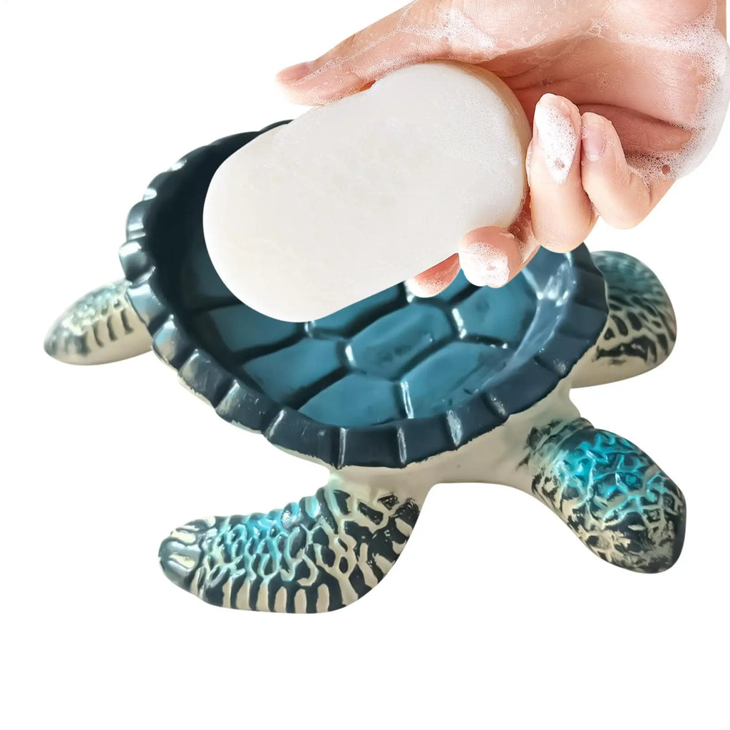 Turtle Shaped Self-Draining Soap Dish for Bathroom & Kitchen Soap Dish PLUSH