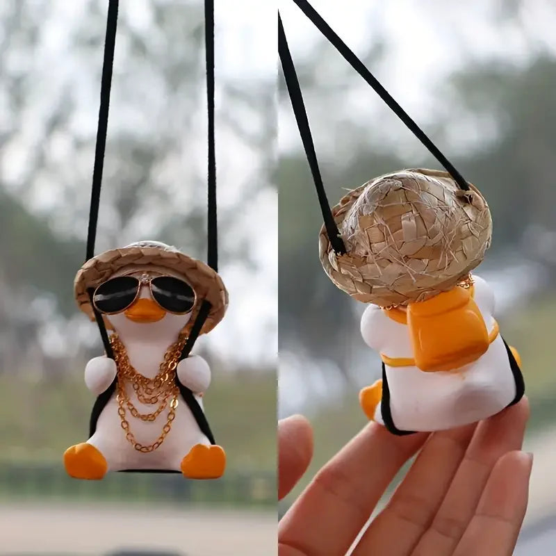 Swinging Duck Car Charm – Anime Rearview Mirror Ornament Car Hanging Ornament PLUSH