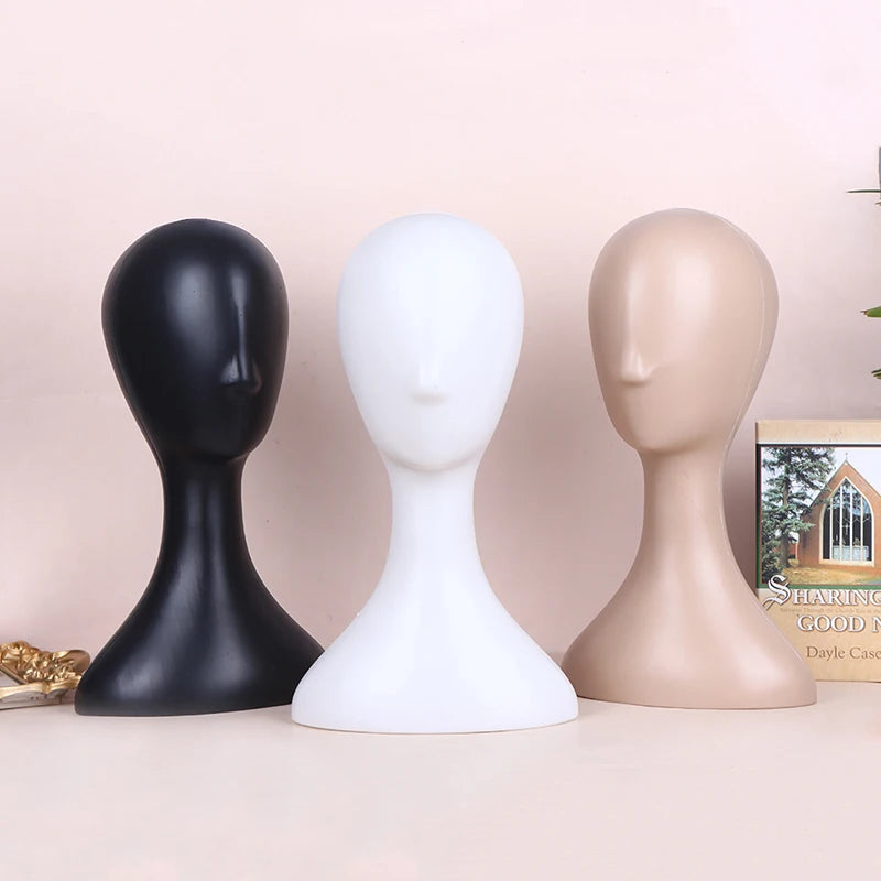 Female Plastic Mannequin Head Model – Wig Hat Hair Display Stand Mannequin Head Stand PLUSH