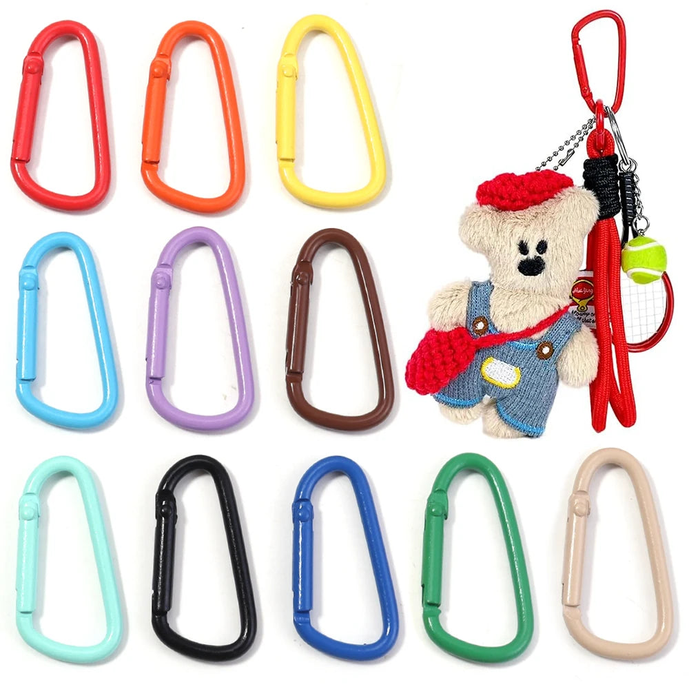 Colorful D-Shape Spring Clasps Carabiner Keyrings – 10-20pcs Jewelry Findings PLUSH