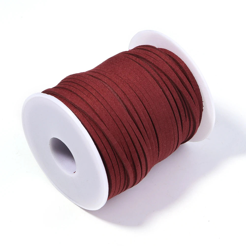 50 Yards 2mm Korean Suede Faux Leather Cord – DIY Jewelry Making Jewelry Craft Cord PLUSH wine red