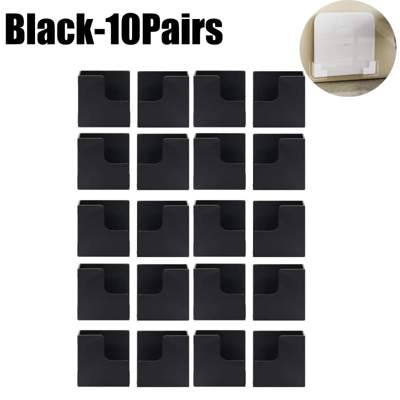 No-Drill Wall Mount Scale Holder – Adhesive Storage Rack Scale Wall Bracket PLUSH Black-10Pairs