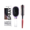2-in-1 Spray Air Cushion Hair Brush – Detangling Curling Comb Spray Hair Brush PLUSH Purple set