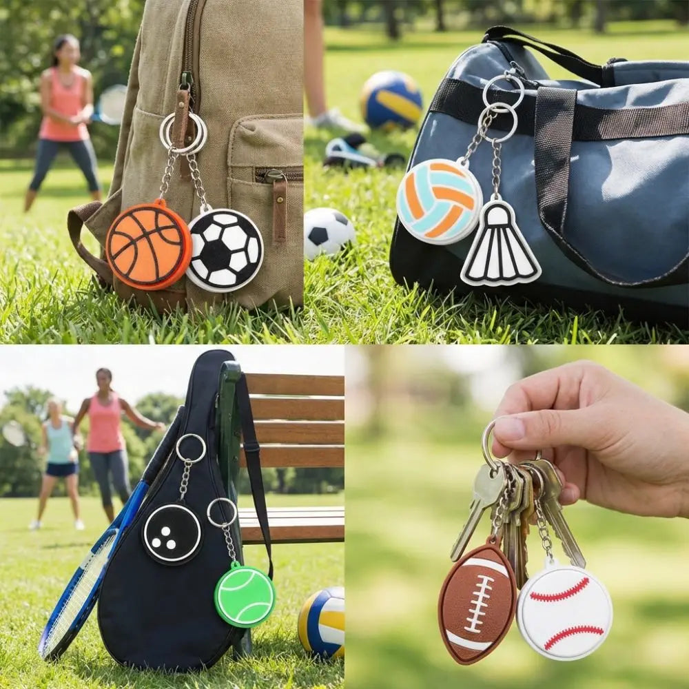 Sports Ball Clicker Keychain – Basketball Football Tennis Novelty Keychain PLUSH