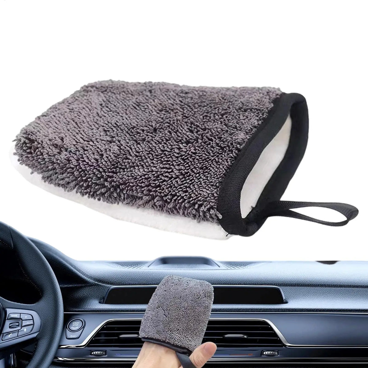 Microfiber Car Wash Mitt – Dual-Sided Auto Detailing Glove Car Wash Mitt PLUSH