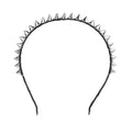 Punk Rock Bow Rivet Headband – Studded Metal Hair Band Rivet Hair Headband PLUSH Silver