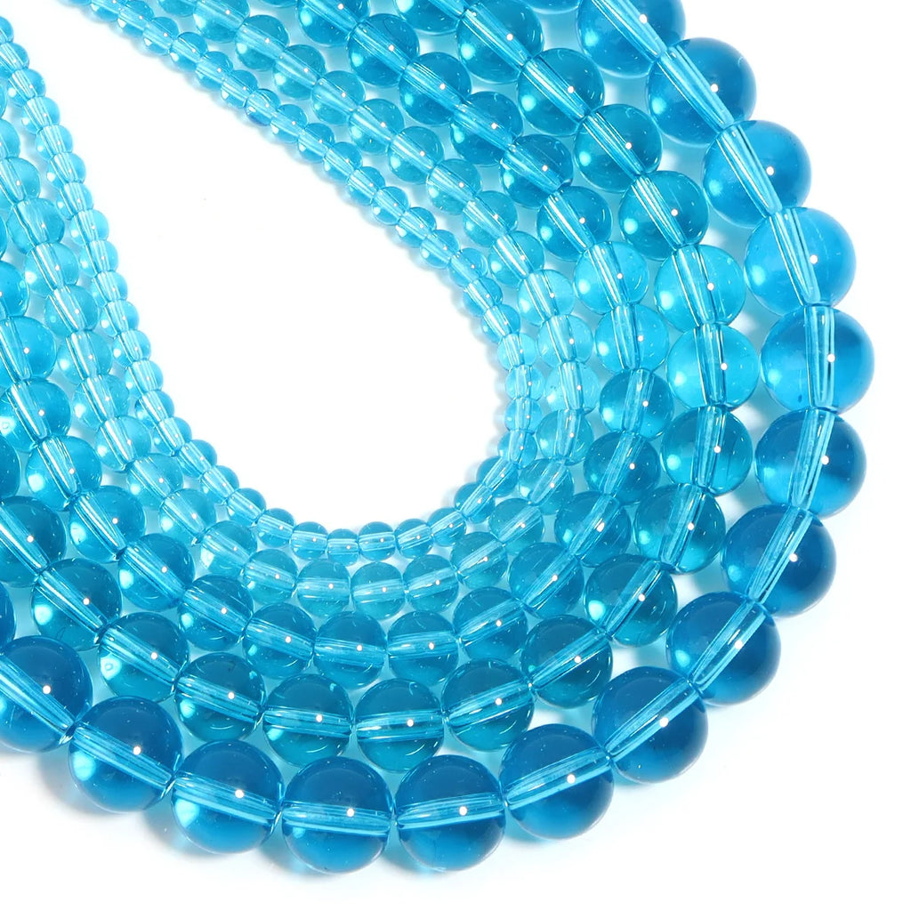 Lake Blue Round Glass Crystal Spacer Beads – DIY Jewelry Glass Spacer Beads PLUSH
