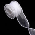 5 Yards Pearl Edge Wave Organza Ribbon – DIY Weddings & Crafts Craft Ribbon Trim PLUSH white 4cm