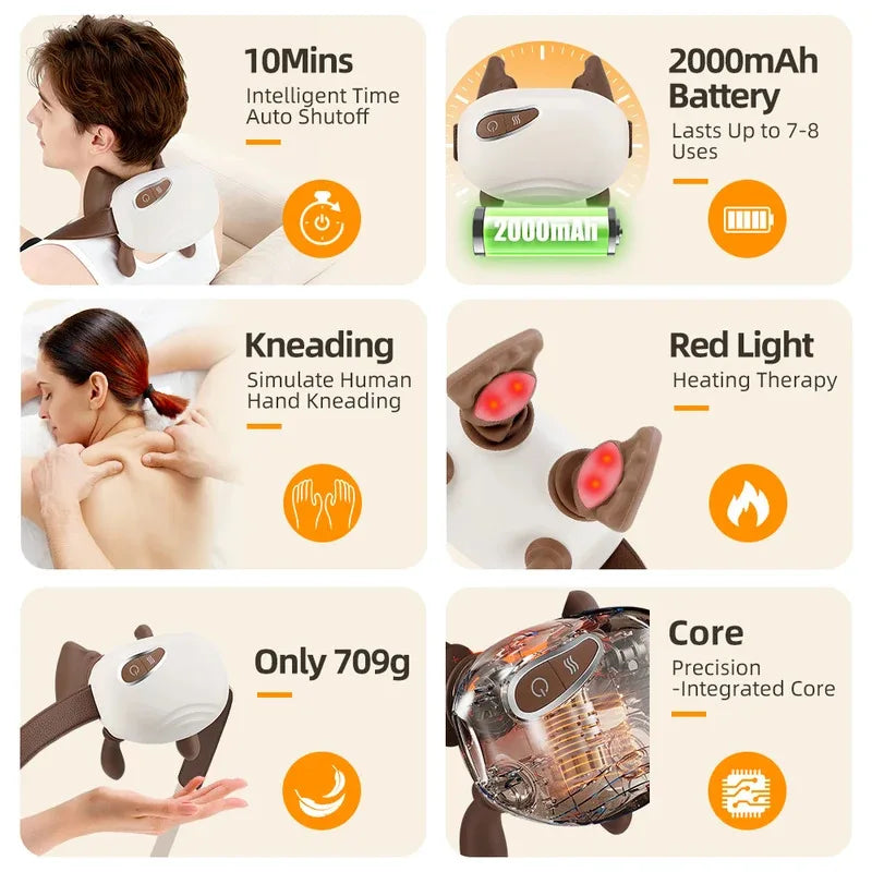 Wireless Rechargeable Shoulder & Neck Massage Shawl | PLUSH Neck Shoulder Massager PLUSH