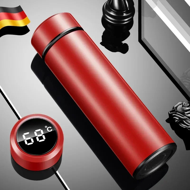 Smart Temp Display Thermal Mug – 500ml Stainless Steel Thermos Insulated Thermal Mug PLUSH Red 500ml
