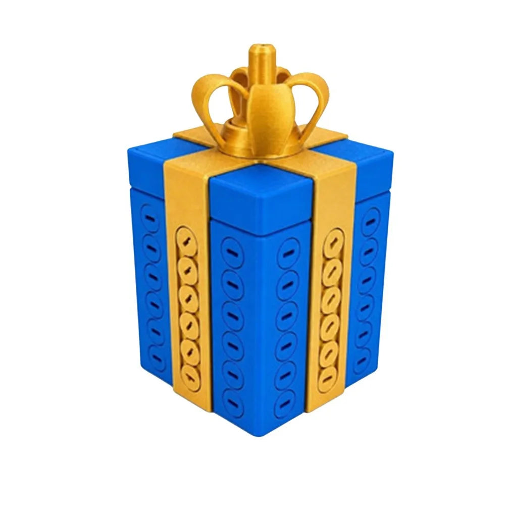 Funny Prank Screw Box – Detachable Twist Gift Container Prank Gift Box PLUSH Gold Blue